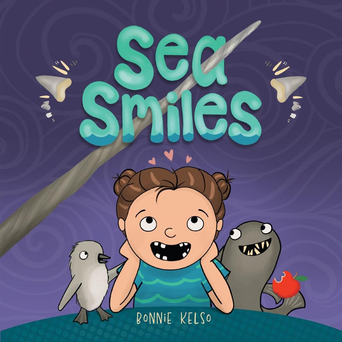 purple cover with green bold text and illustration of a kid with animals friends