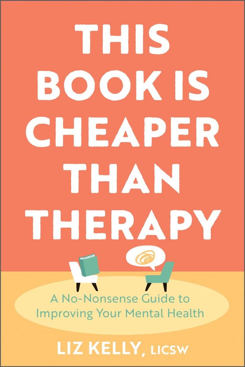 orange and yellow cover with bold white text and illustration of two chairs talking
