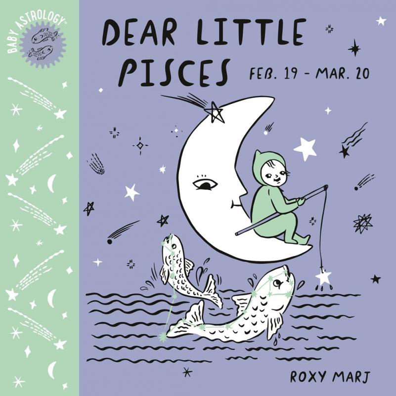 Cover with drawing of baby and the constellation Pisces