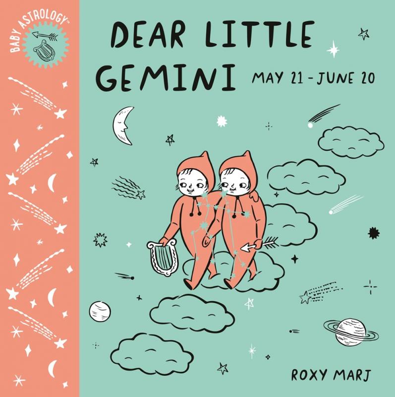 Cover with drawing of twin babies representing Gemini