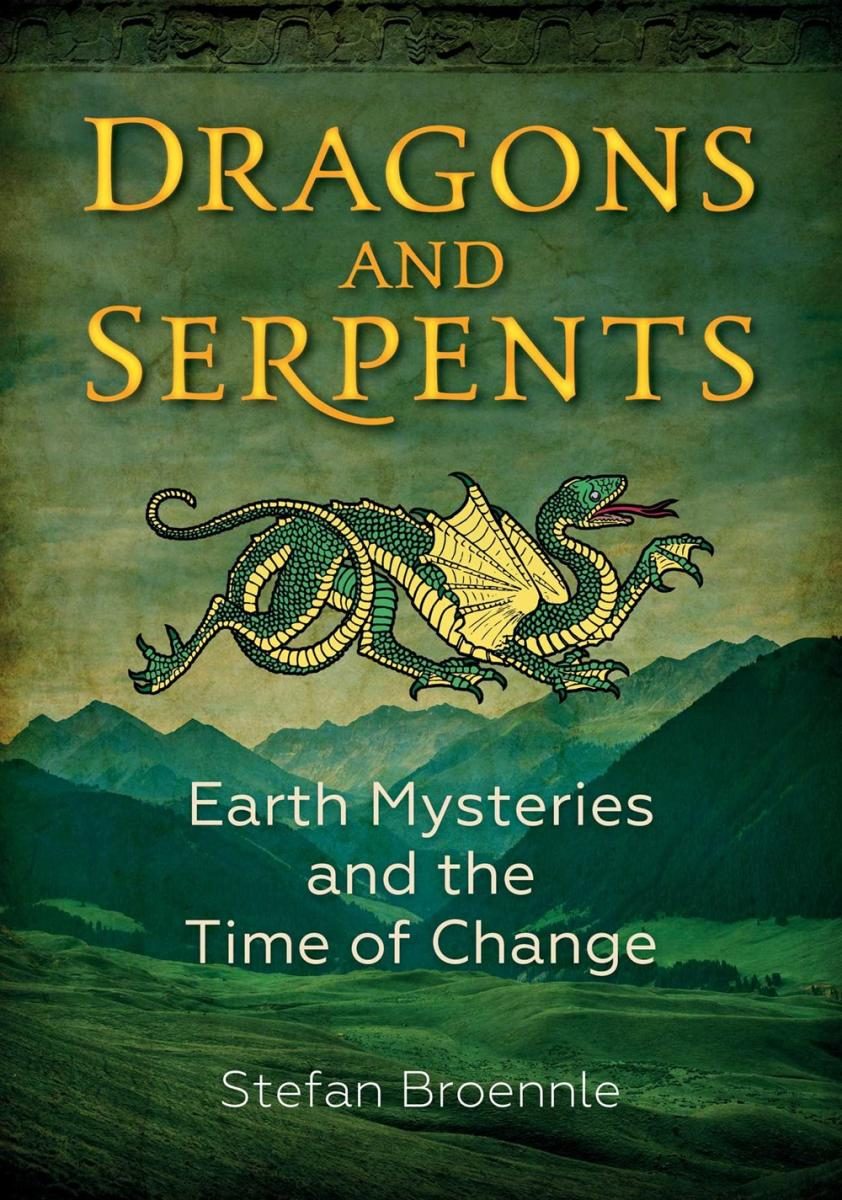 green cover with yellow text with illustration of dragon over mountains