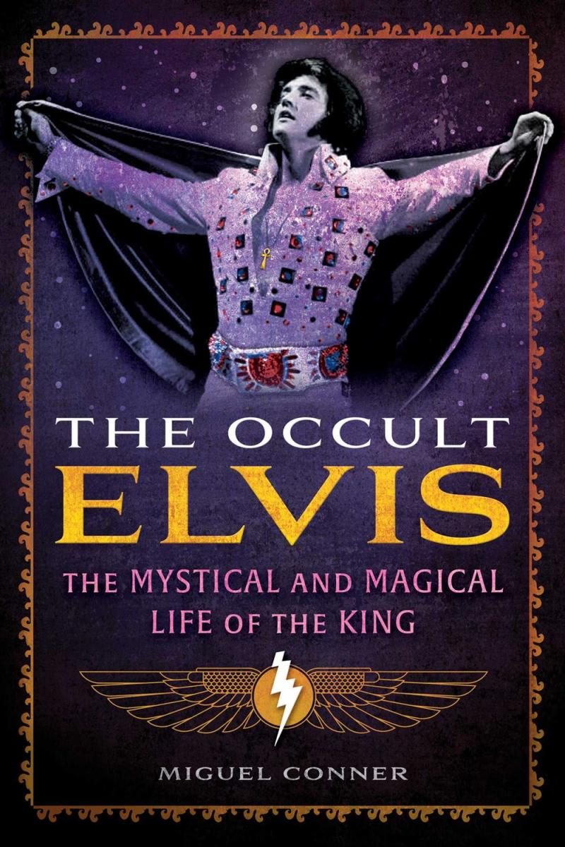 illustration of Elvis spreading his cape with a cosmic sigil at the bottom