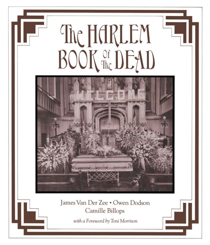white cover with brown illustration of funeral with brown border and text