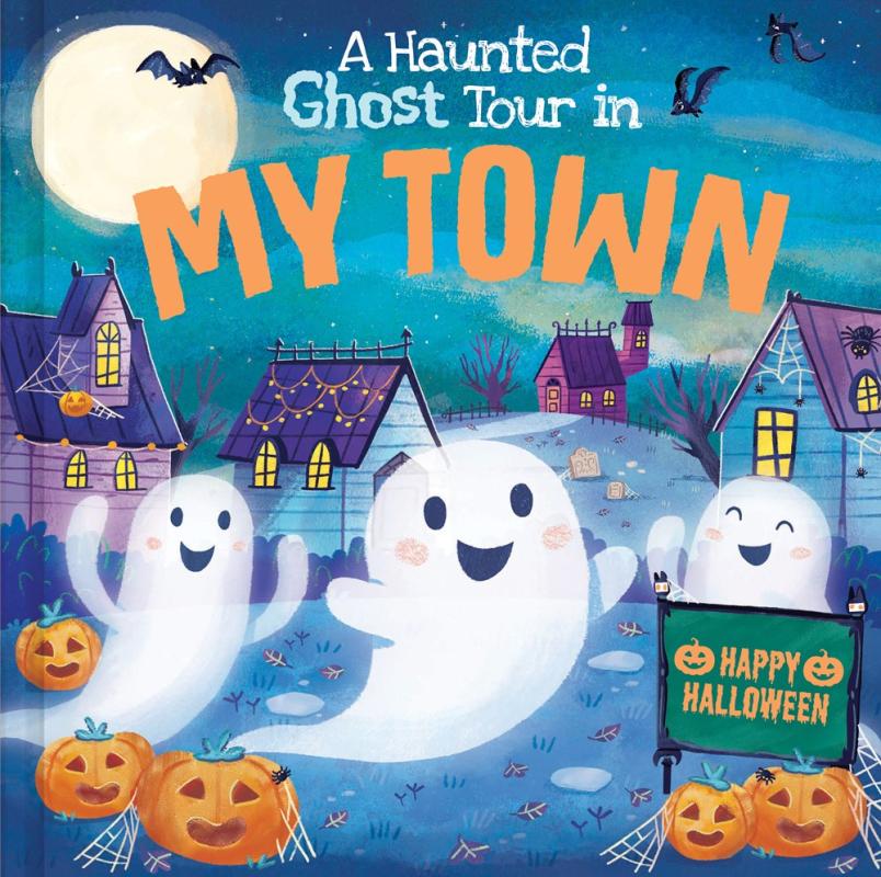 Cute ghosties around spooky houses