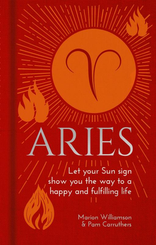 red cover with aries sign.