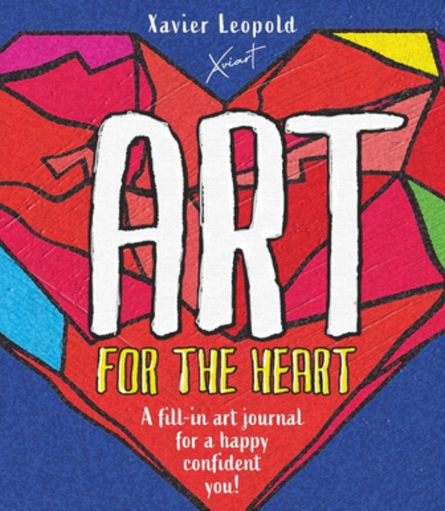 colored in segmented heart over blue background