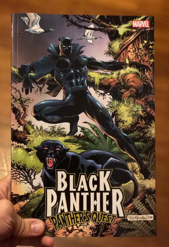 Black Panther jumping over a real black panther in the middle of the jungle.