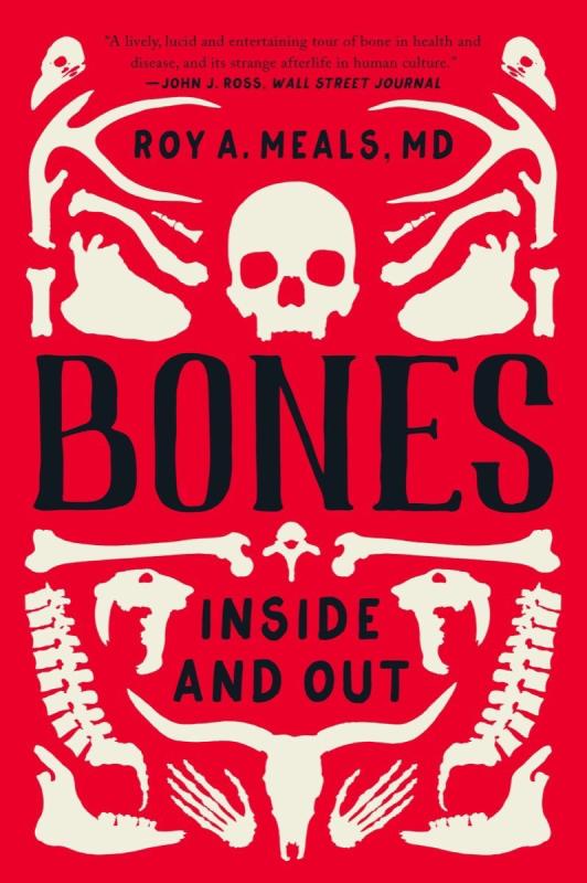 Red background with patterned bone motifs around the upper center banner of the title text