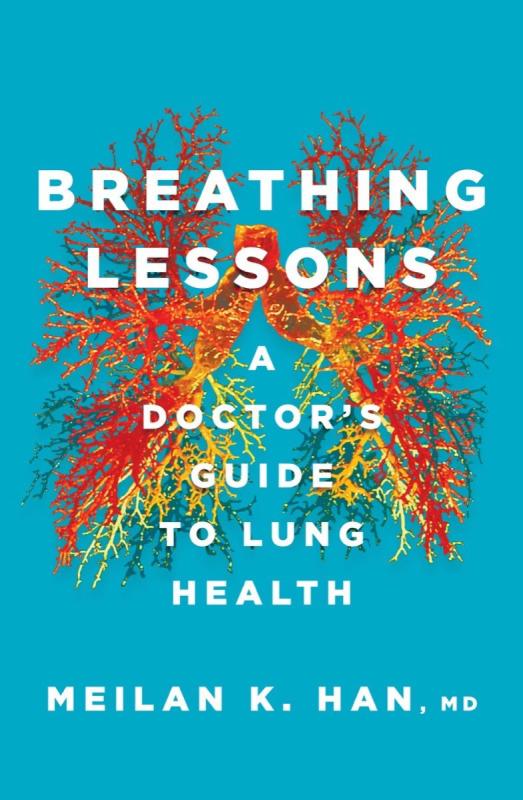 circulatory system in a pair of lungs over a blue background