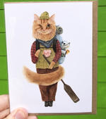 Furcoats and Backpacks greeting card (Orion - paddle and kettle)