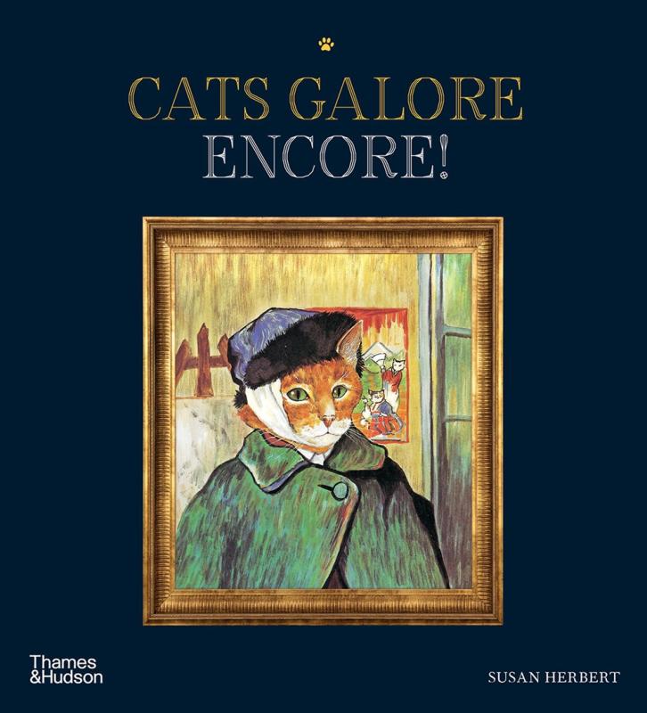 cat van gogh portrait over black
