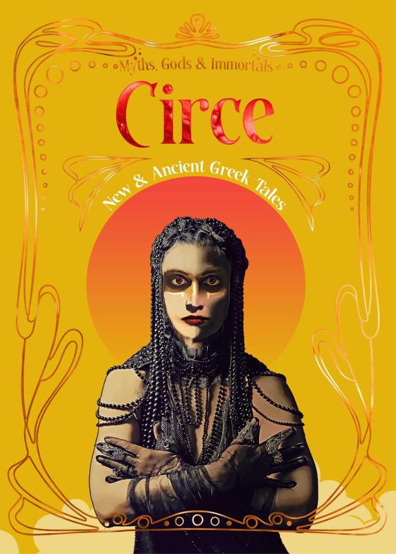 Circe with braids over a circle around a gilt bordering