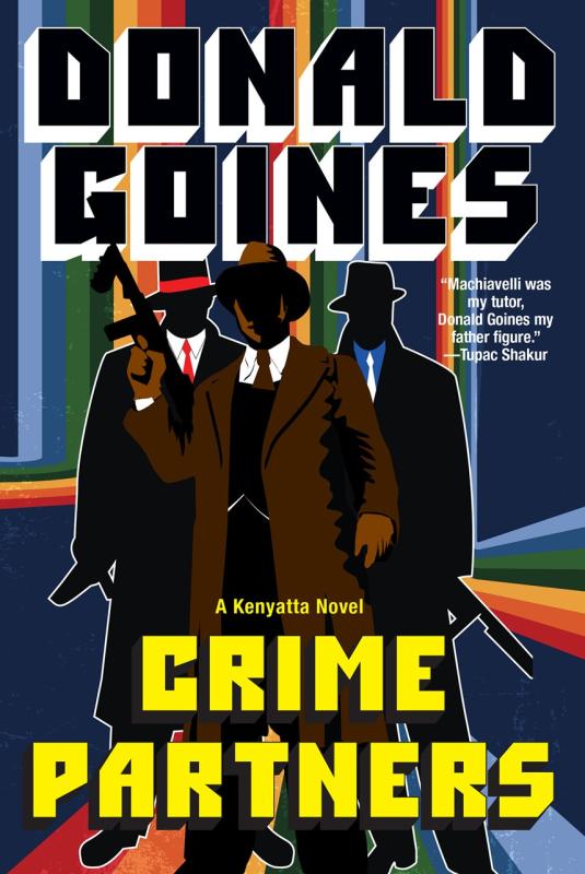 Silhouettes of three figures with guns, with lines running down