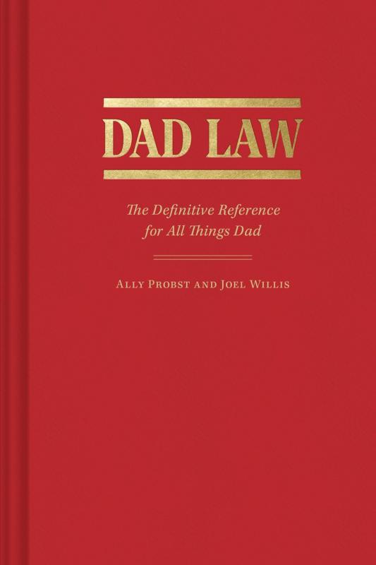 Red background with gold colored text embossing