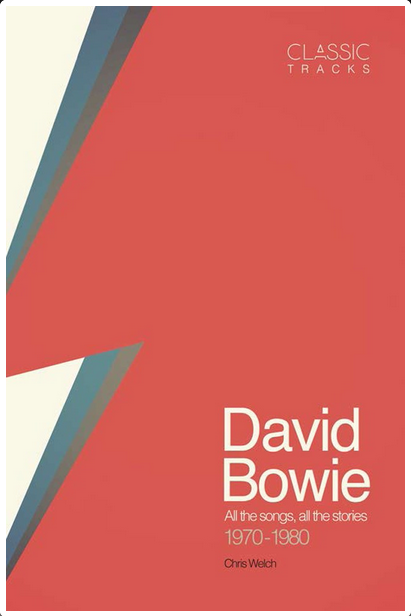 Red cover with half of the white and grey Bowie lightning streak. Text is white and black in the right corner.