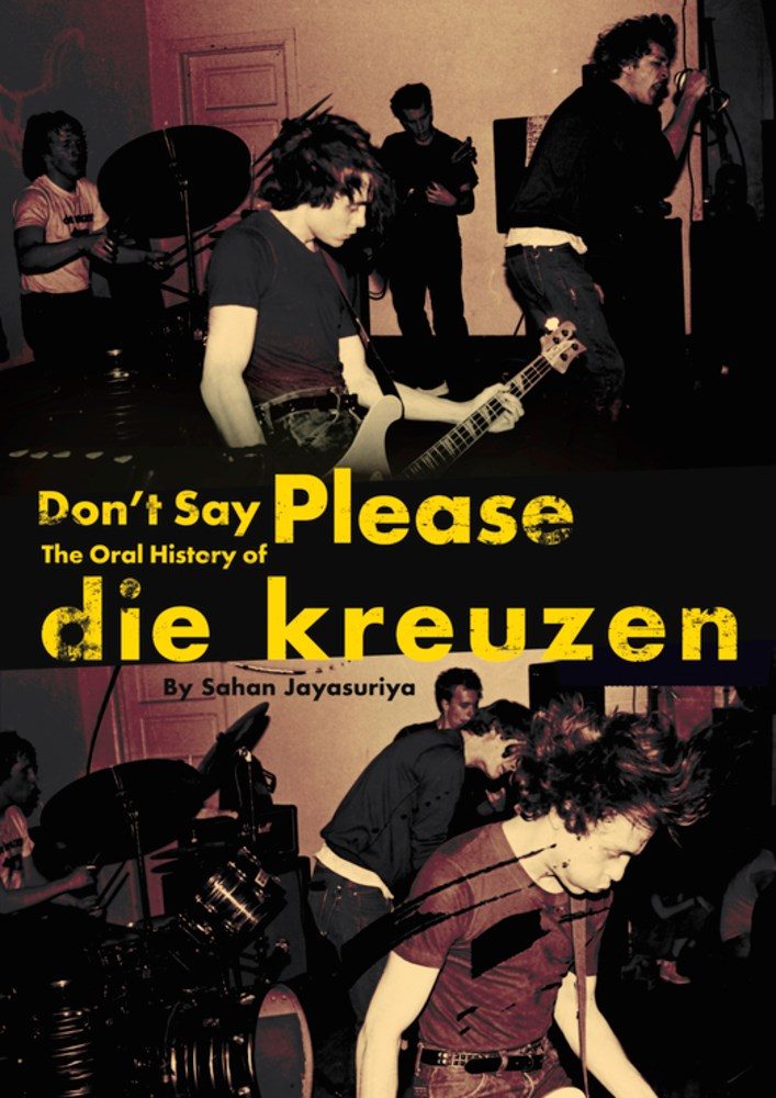 two images of a band playing loud, guitar hanging really low