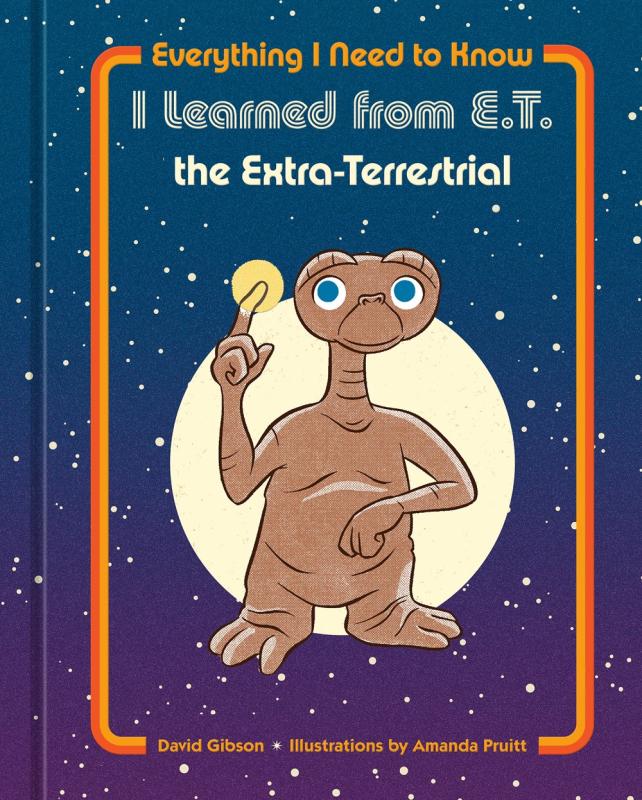 Cute little E.T. with a starry background.