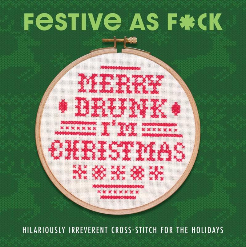 cheeky embroidery circle over a green background