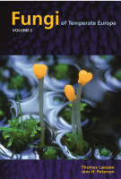 Blue cover with a photo of yellow and green fungi spores growing out of water