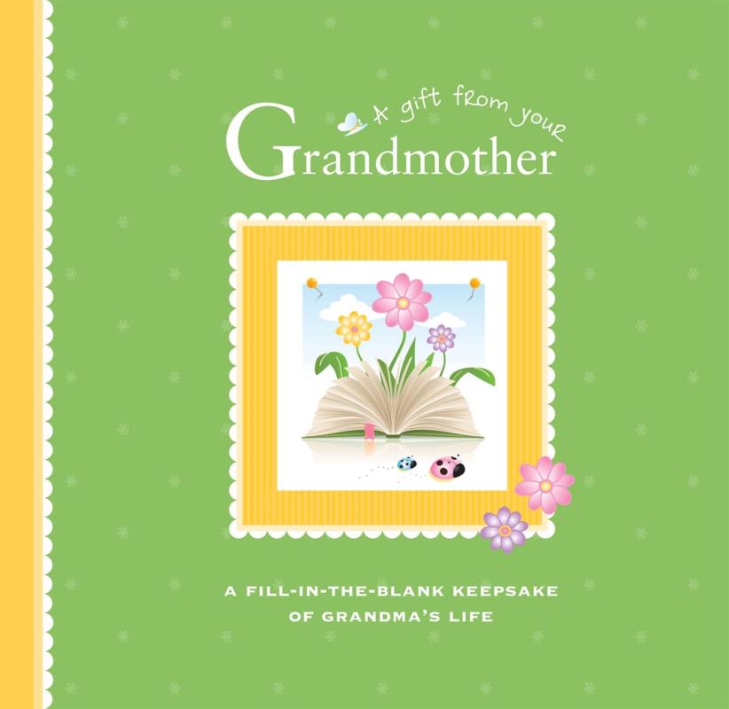 green background with a central square picture containing a book in with flowers