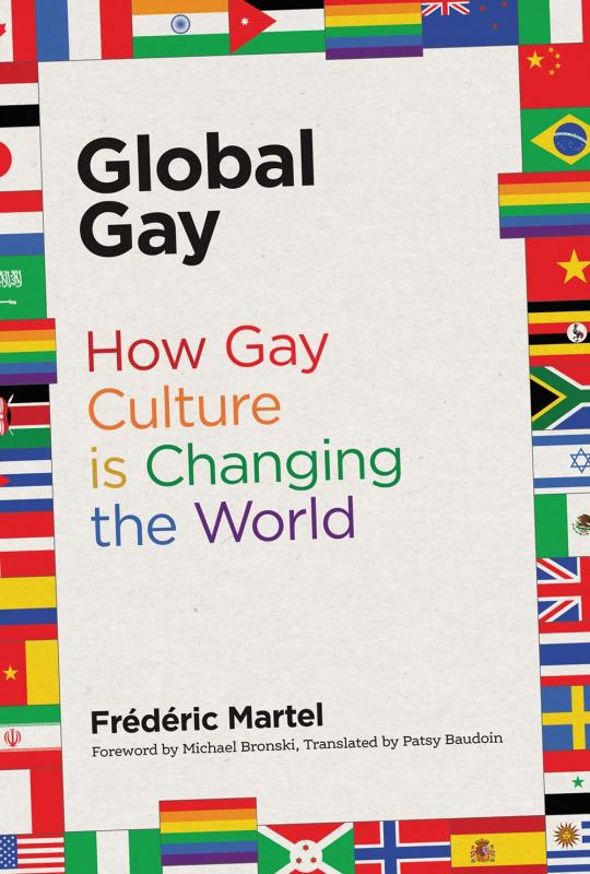 Cover with a border of national flags and title in rainbow colors