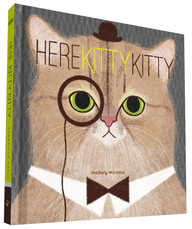 profile of an orange kitty with a collar, bow tie, and a monocle