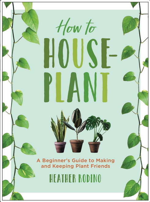 Several potted plants in the center of the book cover with two long vines on the left and right sides.