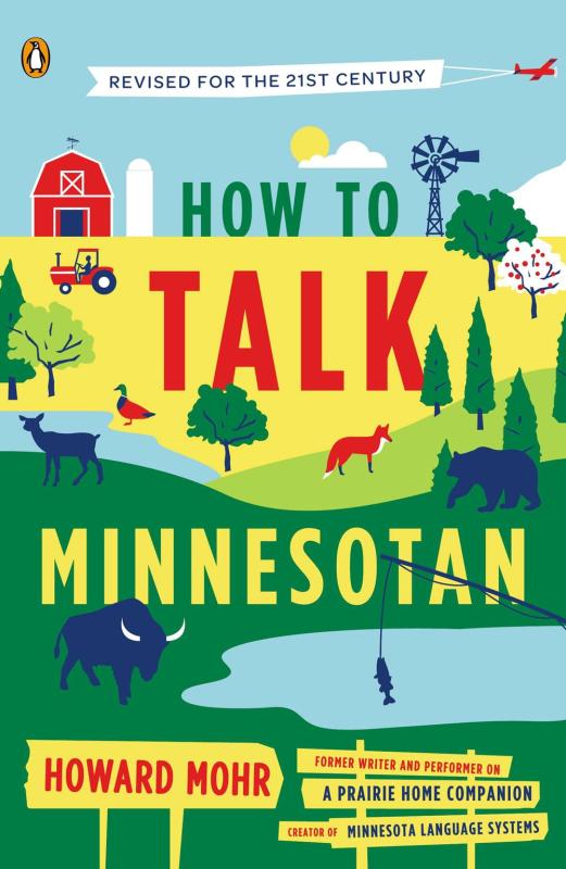 colorful graphics depicting a Minnesotan countryside scene