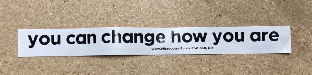 Sticker #499: You Can Change How You Are