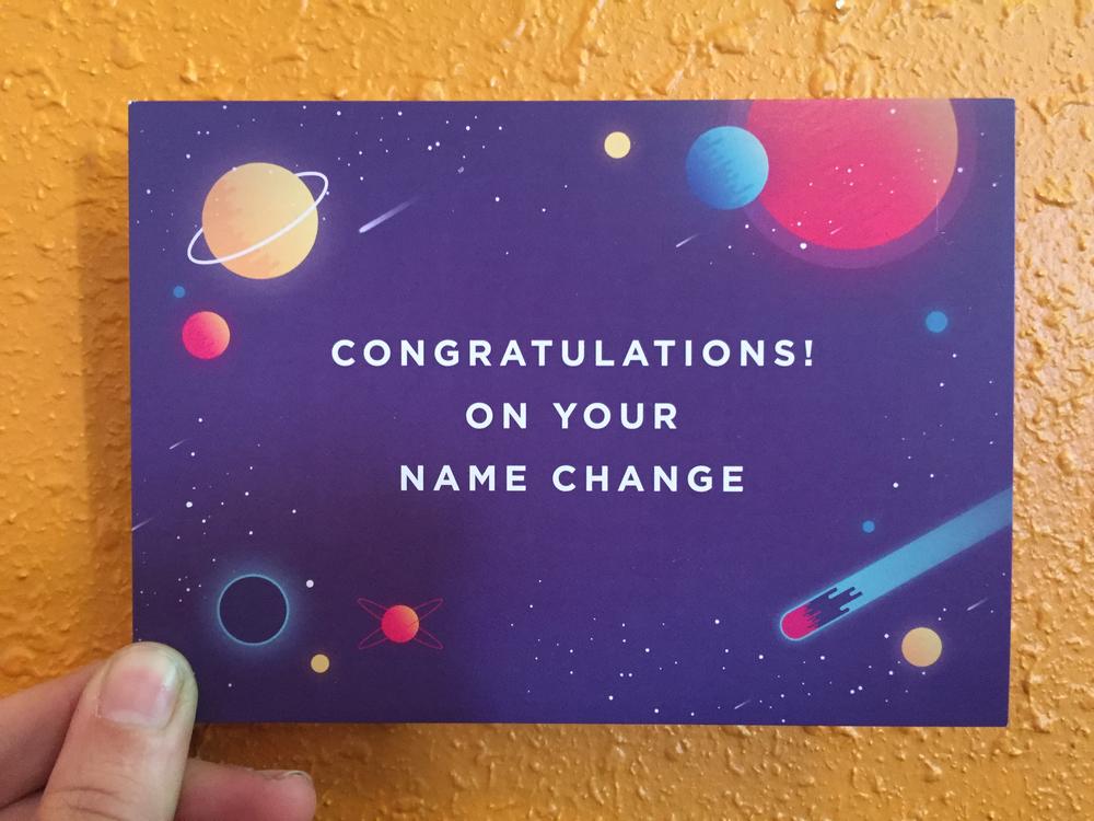 Congratulations on your Name Change