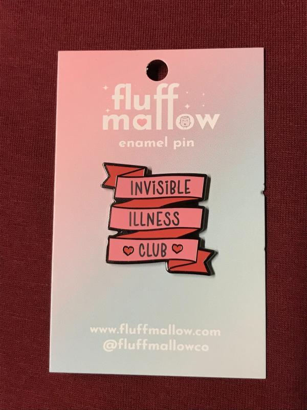 a pink banner with the words 'invisible illness club'