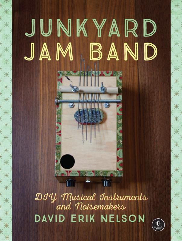 Homemade kalimba over a wooden background