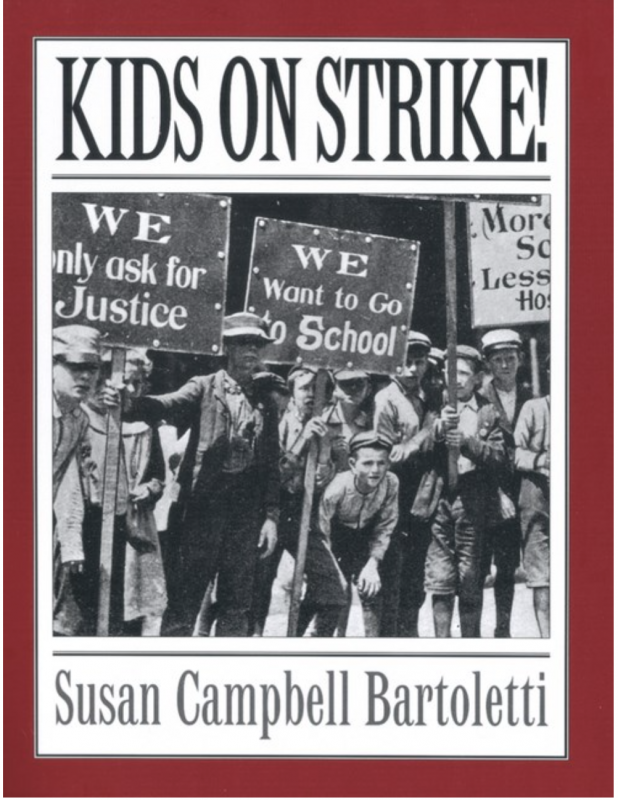 b&w of kids striking
