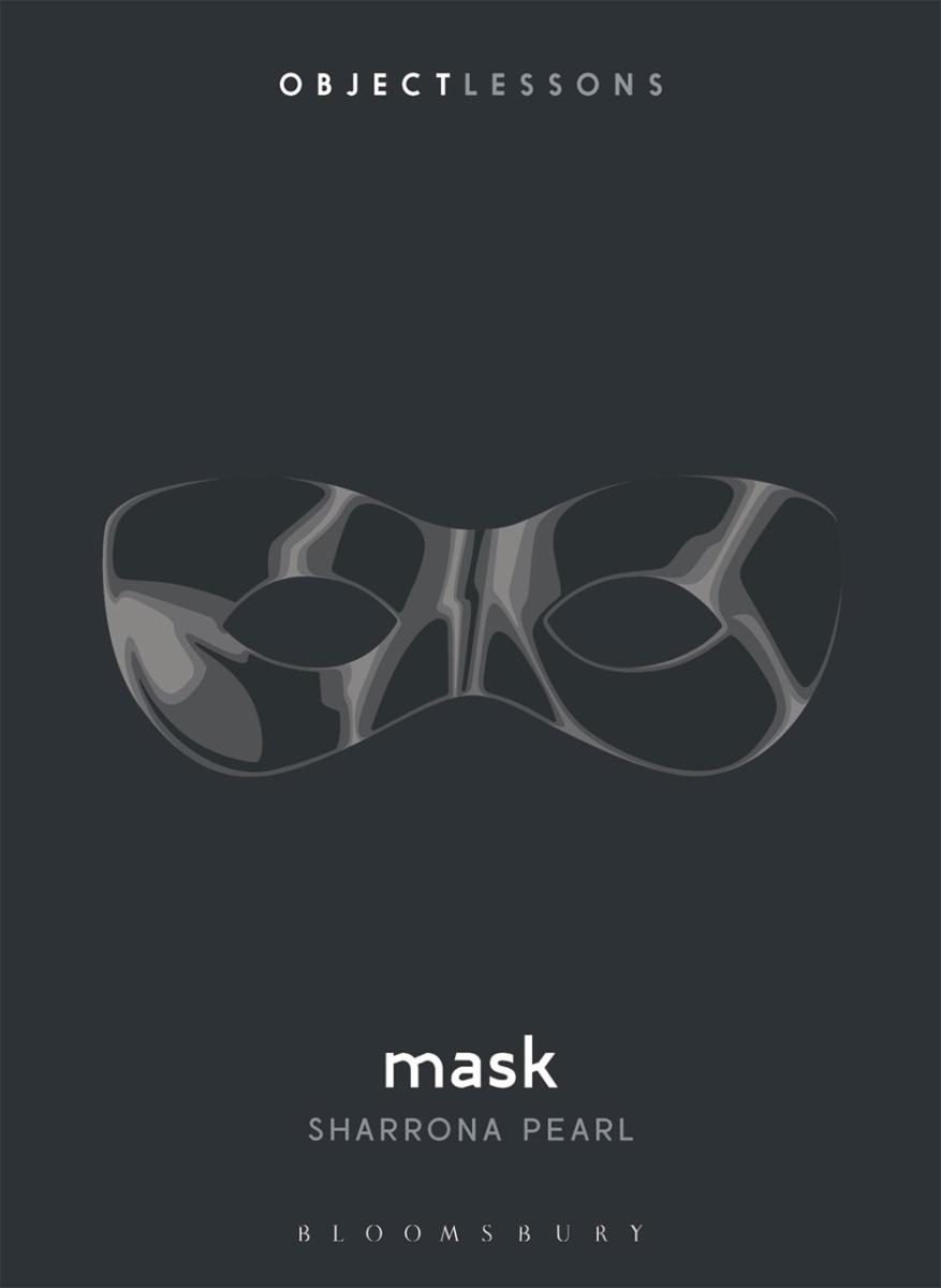 black sheen mask over a black background