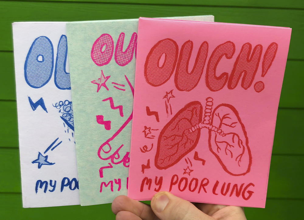 Simple illustrations of lungs, a foot, and a vagina.