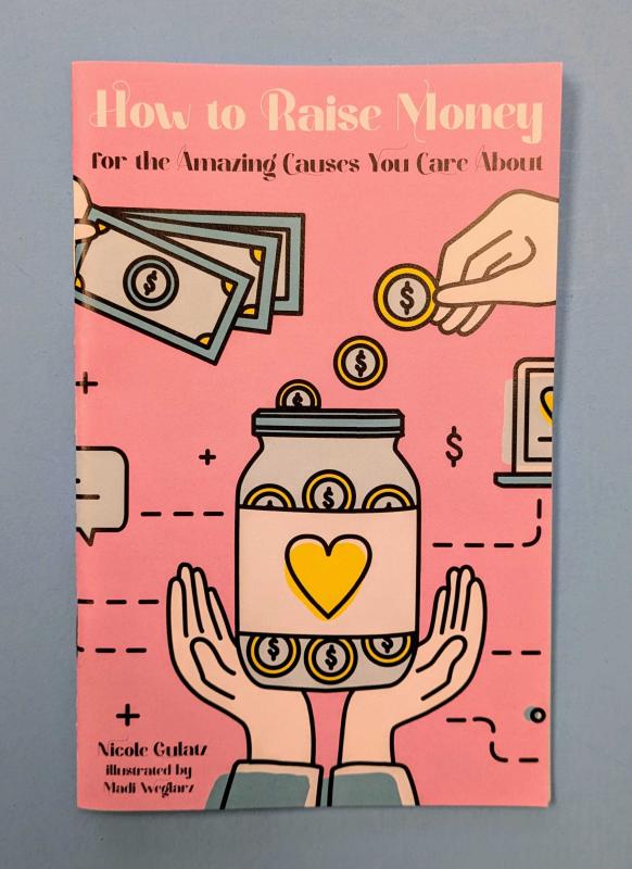 Pink cover featuring illustrations of money and a change jar.