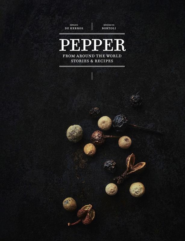 Black cover with white lettering and photos of pepper seeds