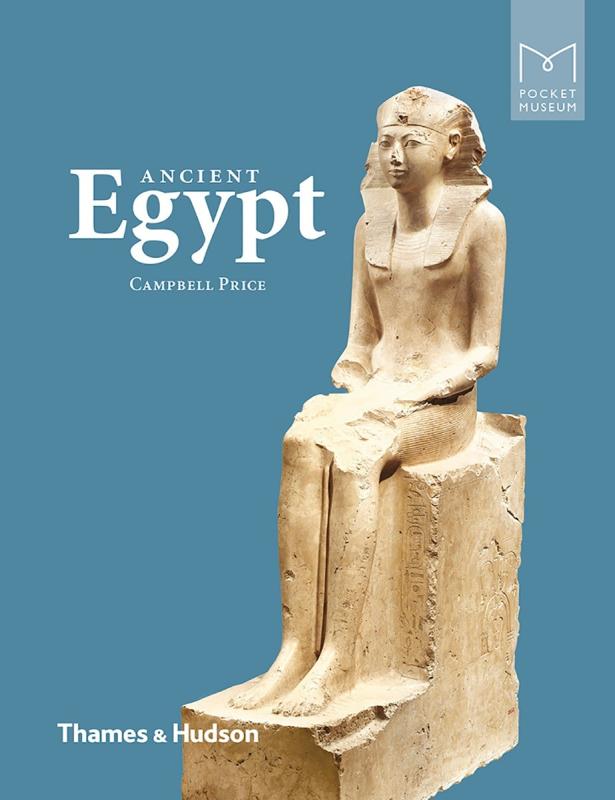 statue of a pharaoh over a green blue background 