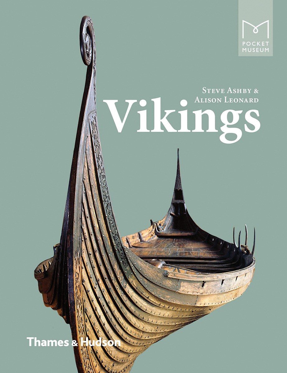 viking ship over a mint green background