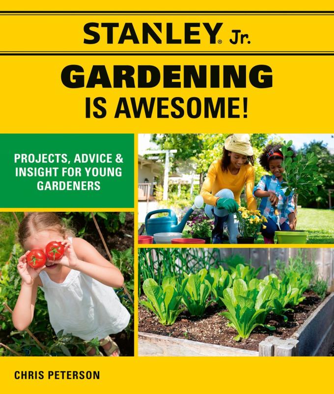 Kids around vegetables and more green things