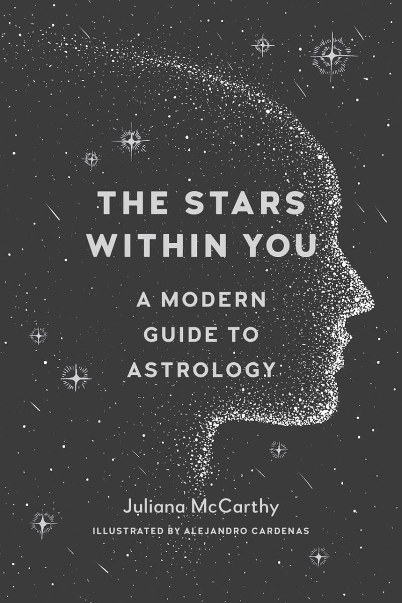 A side profile composed of stars over a dark background