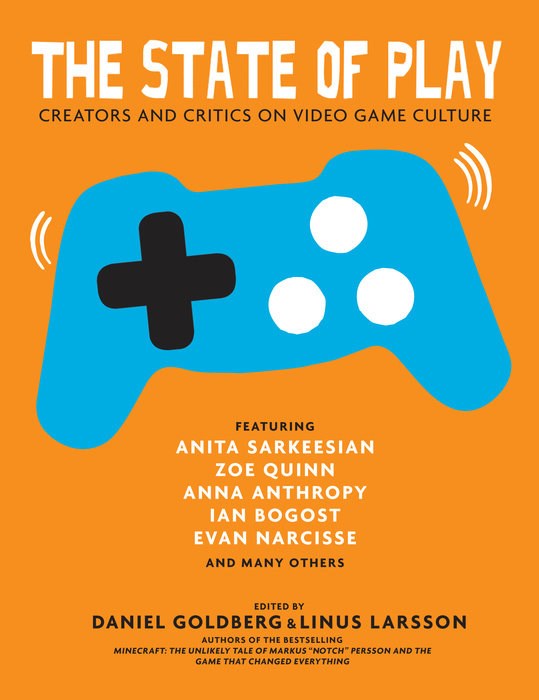 Orange cover with blue image of a game controller