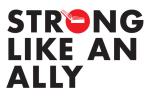 black text on a white background that reads "strong like an ally"