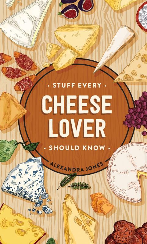 Cover with drawings of different cheeses