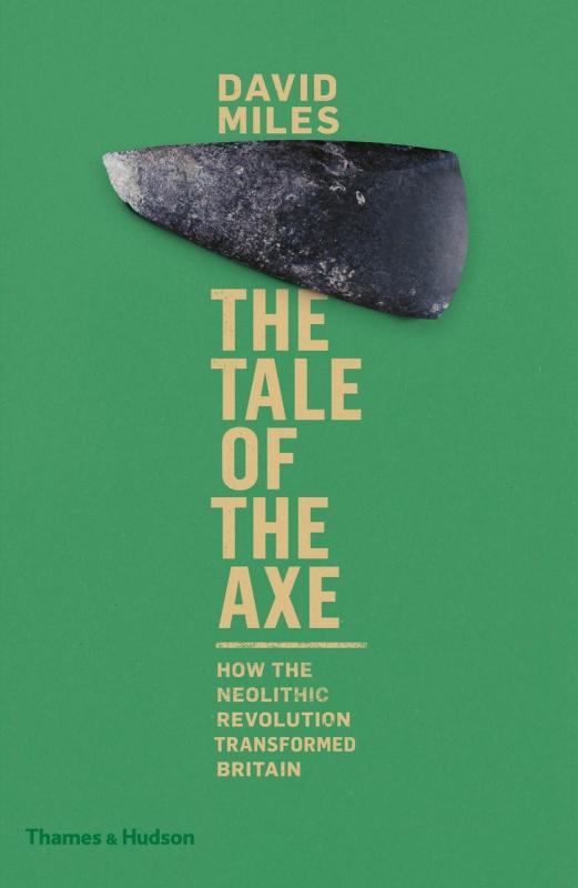 axe head over green with the info text in the shape of the axe shaft