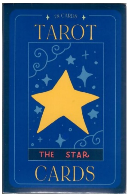 Card deck with a blue box and a yellow star