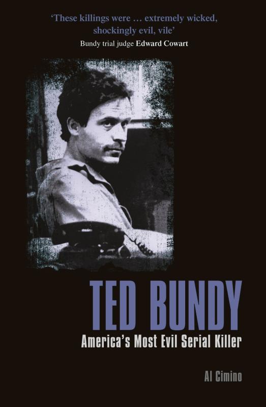 black and white photo of Bundy over a black background
