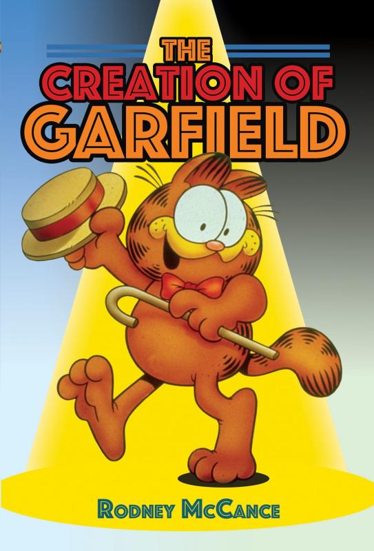 Garfield in the spotlight holding a hat and cane