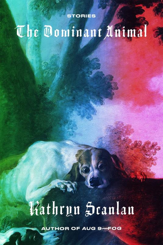 psychedelic coloring over an unsettling doggo with big eyes