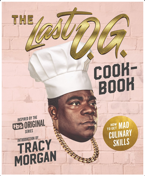 Pink brick cover with shiny gold and black lettering and a headshot of a black man with a chef's hat and gold necklace.